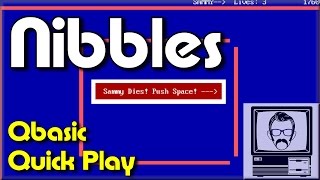 Nibbles QBasic MSDOS Quick Play  Nostalgia Nerd [upl. by Lyret118]