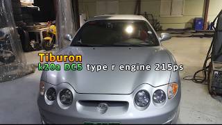 k20a DC5 hyundai Tiburon9602 FD2 TYPE R Tiburon gt0209Tuscani swapped acceleration [upl. by Demmy]