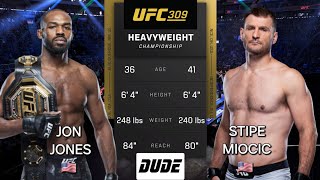 JON JONES vs STIPE MIOCIC  UFC 309  AI Prediction  Full Fight [upl. by Querida]