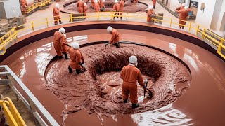 COMO se HACE el CHOCOLATE con LECHE en BARRA🍫 ASÍ se HACEN más de 200000 BARRAS de CHOCOLATE al día [upl. by Kerrill708]