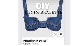 How to make denim Bralette out of thrifted jeans [upl. by Stagg944]