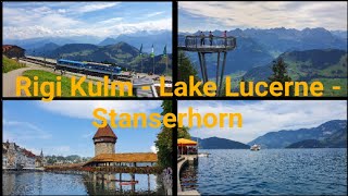 Train and Boat Trip Lucerne  Stanserhorn  Rigi Kulm Unforgettable Day Scenic Switzerland 🇨🇭 [upl. by Kannry341]