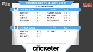 The Cricketer Schools Hundred  Bloxham School v St Pauls School [upl. by Aelyk]