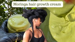 HOW TO MAKE MORINGA RAPID HAIR GROWTH CREAM HAIR BUTTER  DIY HAIR GROWTH CREAM [upl. by Kcirdlek139]