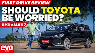 BYD eMAX 7 goes upmarket without a significant price hike  First Drive Review  evoIndia [upl. by Boutis689]