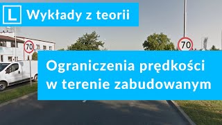 13 Jakie są ograniczenia prędkości w terenie zabudowanym Wykłady na prawo jazdy [upl. by Body]