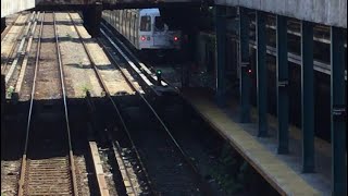 R46 Q Train Stopping  Newkirk Plaza w Rail Grinding Tracks [upl. by Averat]