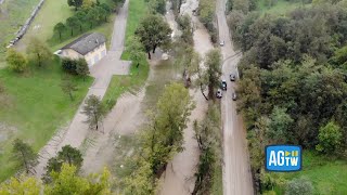 Maltempo il volo del drone sulla zona alluvionata di Pianoro [upl. by Lytsyrk750]