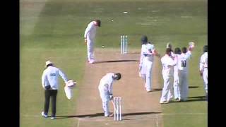 Lancs v Notts 2016 Kerrigan gets his first of the year bowling Broad [upl. by Marsha]