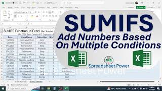 SUMIFS Function in Excel [upl. by Tak389]