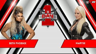 Beth Phoenix vs Maryse  OneonOne Match  WWE2K23  GameCity [upl. by Neehahs]