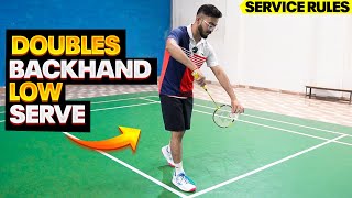 Doubles Backhand Low Serve amp Service Rule [upl. by Madea]