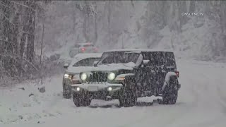 Storm brings heavy rain snowfall to Southern California [upl. by Calhoun]