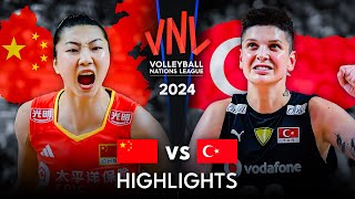 🇨🇳 CHINA vs TURKIYE 🇹🇷  Highlights  Womens VNL 2024 [upl. by Kulda]