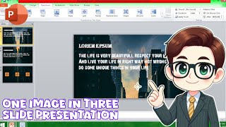 How to make One Photo in three slides dynamic presentation in PowerPoint [upl. by Arlon]