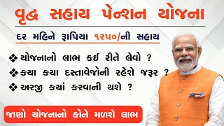 વૃદ્ધ સહાય યોજના 20232024 Vrudh Pension Sahay Yojana Gujarat 2023 2024 હવે દર મહિને રૂ1250 મળશે [upl. by Eirahs]