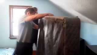 How to get a boxspring up a tight stairs [upl. by Weingarten]