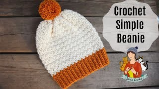 Crochet Simple Beanie  Beginner Friendly Hat Tutorial [upl. by Solegnave538]