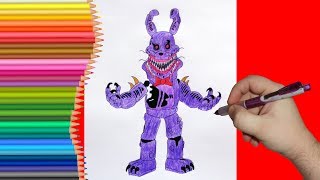 How to draw Twisted Bonnie FNaF Как нарисовать твистед Бонни фнаф [upl. by Moishe]