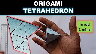 How to make a Tetrahedron in sheet easy way origami youcanshine papercraft [upl. by Mihcaoj]