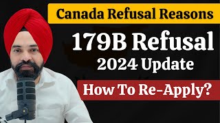 Canada Visitor Visa Refusal Reasons  Canada Tourist Visa 179B Refusal in 2024 [upl. by Pearle]