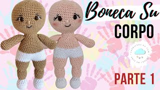 BONECA SU PADRÃO CORPO PARTE 1 PASSO A PASSO BONECA DE CROCHÊAMIGURUMI [upl. by Kristofer]