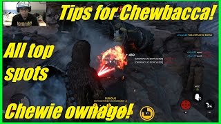 Star Wars Battlefront  Tips to Succeed as Chewbacca  Absolute HvsV Chewie ownage All top spots [upl. by Kram]