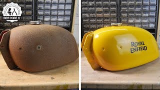 Rusty Motorcycle Fuel Tank Restoration [upl. by Edelson32]