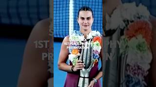 ARYNA SABALENKA 1ST PLACE TROPHY PRESENTATION shorts [upl. by Sibelle]