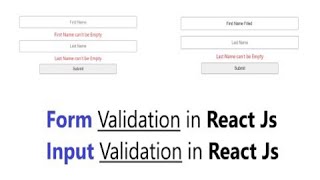 Form Validation in React JS  Input Validation React JS  React Form Validation onSubmit  React [upl. by Hgielah936]