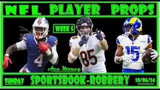 NFL player props  NFL player props Today Sunday 10624 13 Best NFL prop bets  Week 5 [upl. by Eltsyrc]