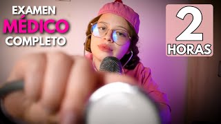 Asmr MEDICO ❤️ 2 HORAS 👩🏻‍⚕️ EXAMEN MEDICO COMPLETO 🩺💉 Vivalen ASMR [upl. by Enegue]