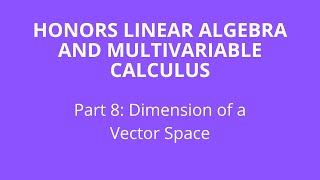 Dimension of a vector space [upl. by Luna239]