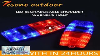 LED Red Blue Caution Emergency Police Light Flashing Shoulder Lamp USB Rechargeable Review [upl. by Lemcke791]