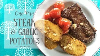 One Pan Feather Steak with Garlic Potatoes  Campervan Cooking [upl. by Anele]