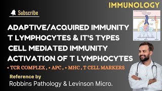 Acquired immunity  T Lymphocytes  Types  T Cell Activation  TCR COMPLEX  T cell CD marker  APC [upl. by Atla]