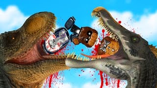 IGNITED ANIMATRONICS vs JURASSIC WORLD Gmod FNAF Sandbox Funny Moments Garrys Mod [upl. by Hepsoj124]