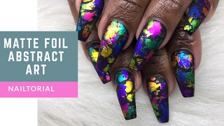 Nailtorial Matte Foil Abstract Nail Art [upl. by Nyliac]