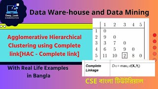 Agglomerative Hierarchical Clustering using Complete link HAC  Complete Link  in Bangla [upl. by Olra773]