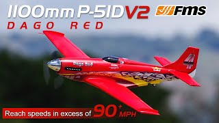 FMS 1100mm P51D Mustang Dago Red V2  Flight Review amp Features [upl. by Akelam]