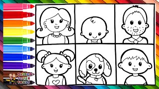 Disegnare E Colorare Una Famiglia 👩👨👧👦🌈 Disegni Per Bambini [upl. by Pisano]