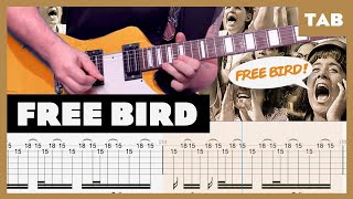 Lynyrd Skynyrd  Free Bird  Guitar Tab  Lesson  Cover  Tutorial [upl. by Alaek]