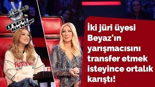 İki jüri üyesi Beyazın yarışmacısını transfer etmek isteyince ortalık karıştı  O Ses Türkiye 2018 [upl. by Atsyrk]