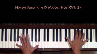 Haydn Sonata No 39 in D Major Hob XVI 24 Piano Tutorial [upl. by Wehtam444]