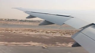 777300ER Boeing Emirates take off Dubai intl Airport A6EGP [upl. by Oalsecnew]