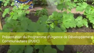 Présentation du Programme dUrgence de Développement Communautaire PUDC [upl. by Palmira]