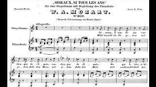 Oiseaux si tous les ans WA Mozart in C  Piano Accompaniment [upl. by Aniram]