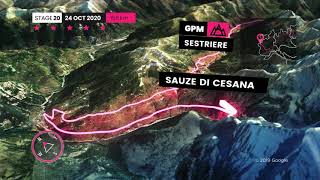 Video Percorso Giro dItalia 2020  Stage 20 [upl. by Acireit403]