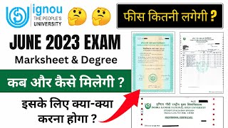 June 2023 Exam की Degree और Marksheet कब मिलेगी  IGNOU Marksheet Apply Online  37th Convocation [upl. by Molli]