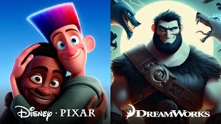 DreamWorks Movie Posters  Disney Vs DreamWorks [upl. by Eitsud]